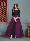 Poonam Black Center cut Gown Wholesale Designer Collection